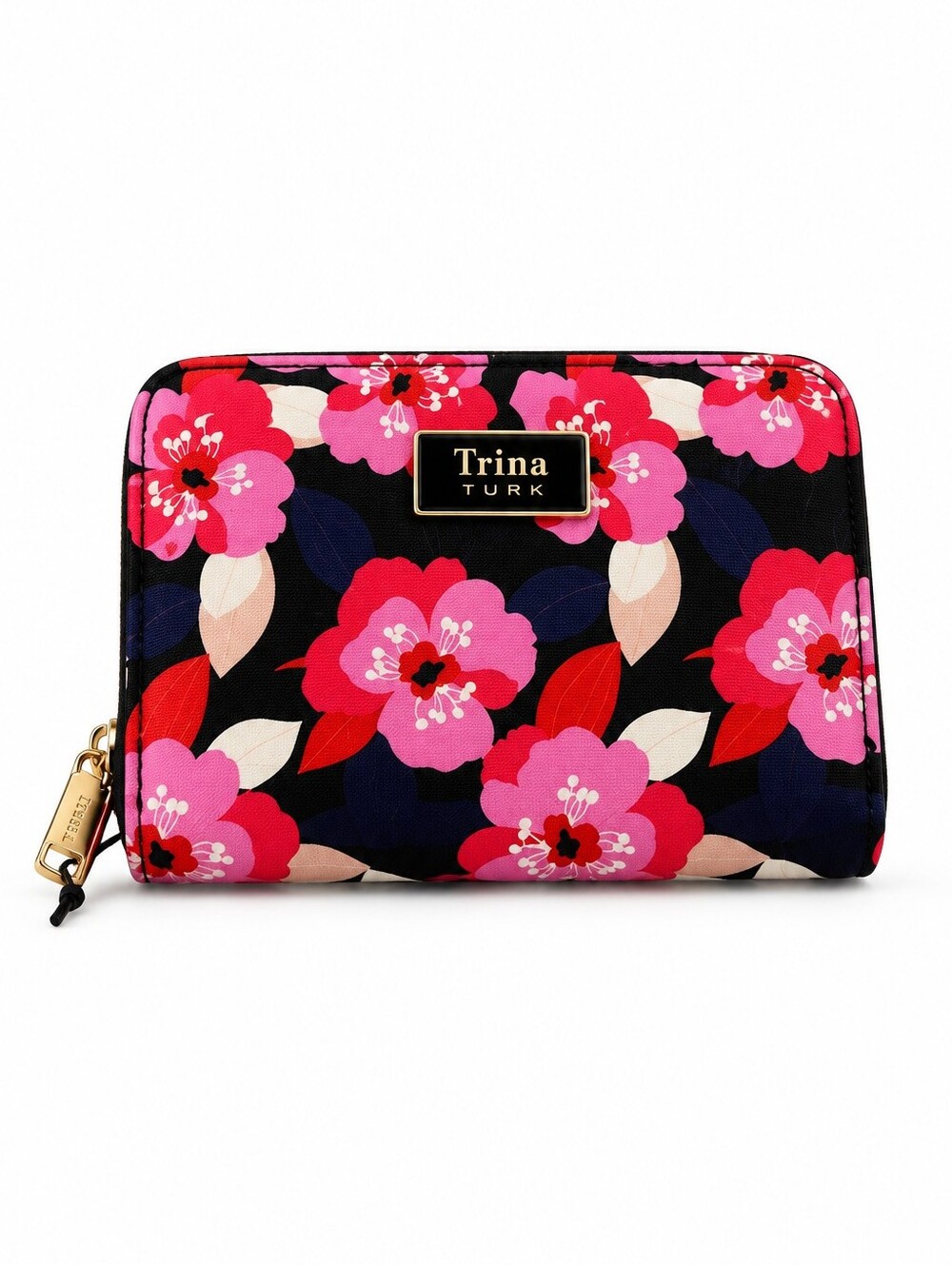 Trina Turk NWT Bold Floral Pink & Black Wallet
